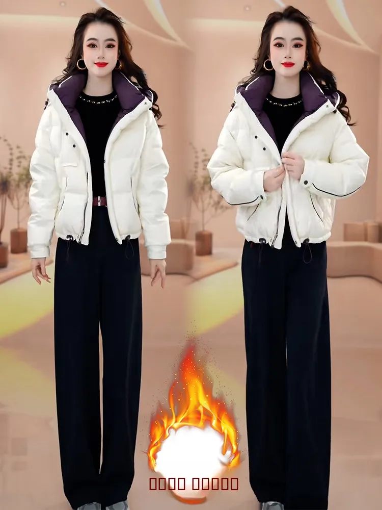 

Женская зимняя куртка-пуховик с капюшоном, утепленная, новая, свободного кроя, на молнии, в корейском стиле, с подкладкой из флиса