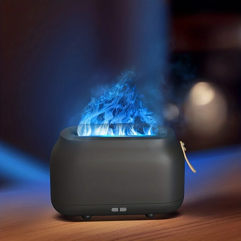 1pc 6.09oz Ultra-Silent Cool Mist Air Humidifier with Flame Diffuser and Essential Oil Diffuser - Waterless Auto Shut-Off Protec