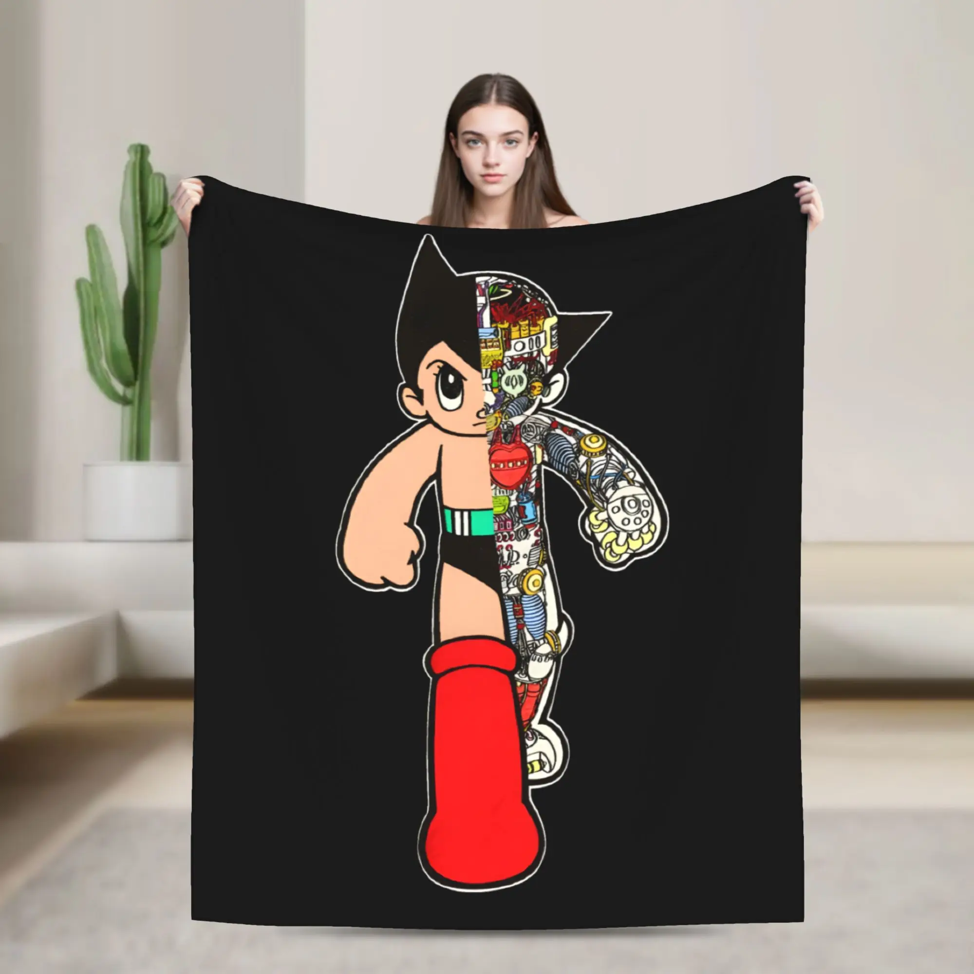 Astroboy Astro Boy Anime Flannel Blanket  Customized Throw Blanket for Bed Sofa Couch 200x150cm Bedspreads