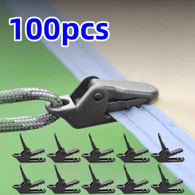 100/50/10 szt. Wytrzymałe klipsy do namiotu, klipsy do plandeki, antywiatrowe klipsy mocujące do namiotu kempingowego, klipsy krokodylkowe do użytku na zewnątrz.