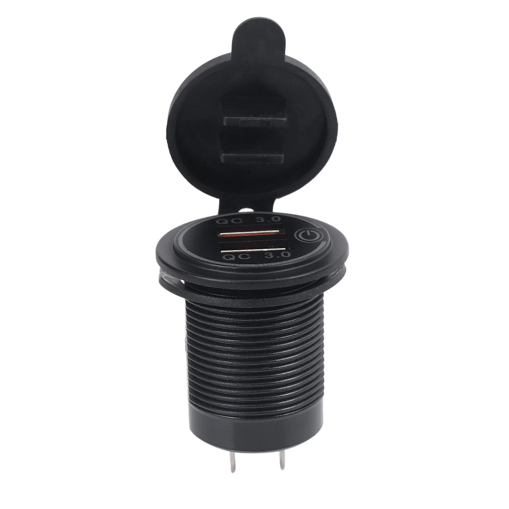 M49K-10X Quick Charge 3.0 Dual USB Car 12V 36W USB Fast With Switch For Boat Motorcycle Truck Golf Cart Green