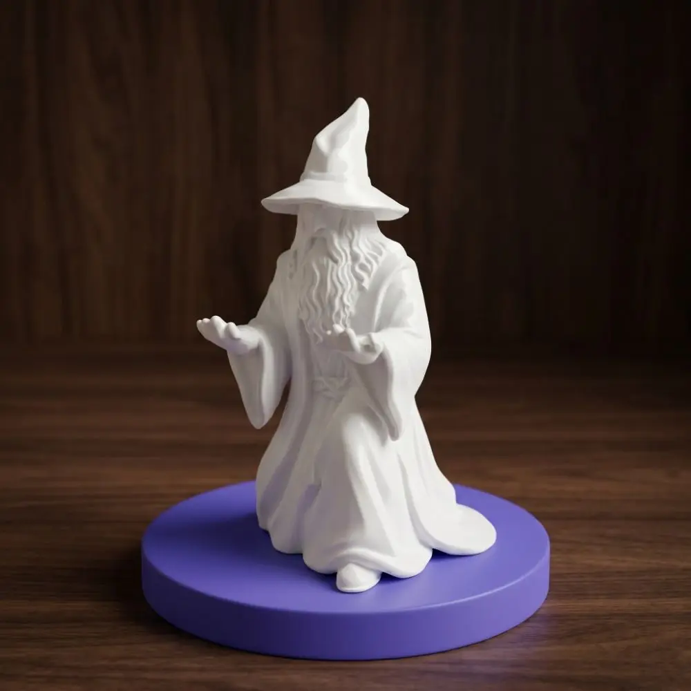 3D Printed Wizard Statue Model Multi-functional Funny Wizard Ornament Creative Design Desk Decoration School Use