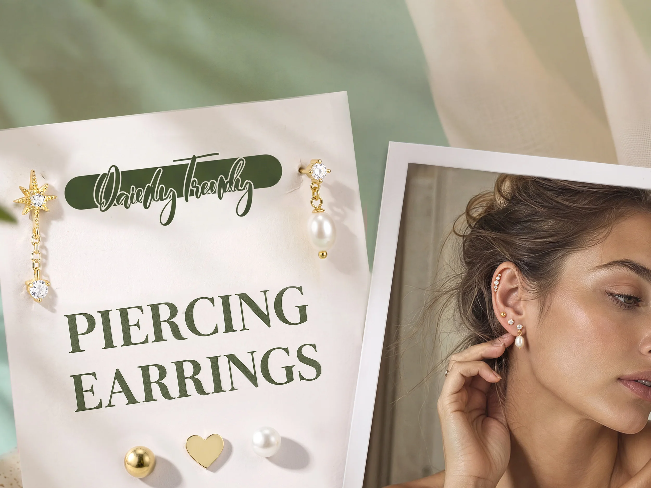 Drperfect 1 Paar hypoallergene flache Ohrringe für Damen, aus chirurgischem Stahl, für Knorpel, Tragus, Conch, Helix, Piercing-Schmuck – Detail 1