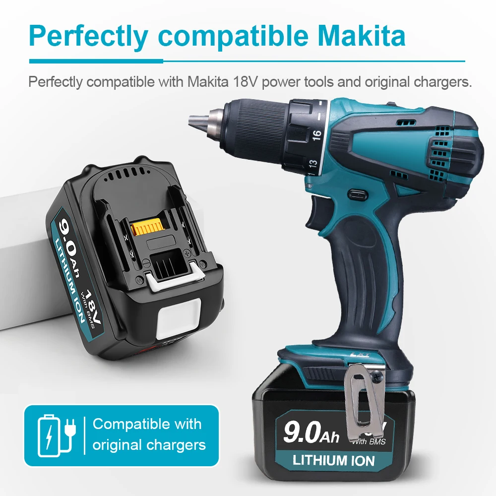 Batteria Camason 9Ah Makita 18 V per accessori di ricambio per utensili elettrici MAKITA pacchetto batterie ricaricabili agli ioni di litio BL1890