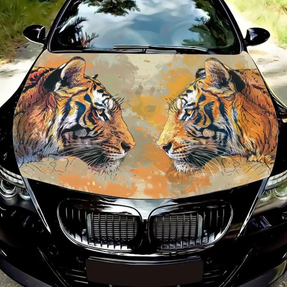 Ultimate Tiger Car Hood Wrap and Sticker Package - Total Transformation Kit