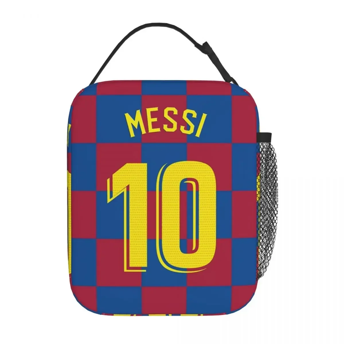 Messis 10 Checker Insulated Lunch Bag Argentina Football Food Container Bags Reusable Cooler Thermal Lunch Boxes For Work