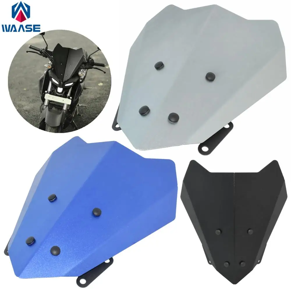 

waase Windscreen Windshield Wind Deflector Shield Screen Visor Glass For Yamaha MT15 MT-15 2018-2023 MT-125 MT125 2020-2024