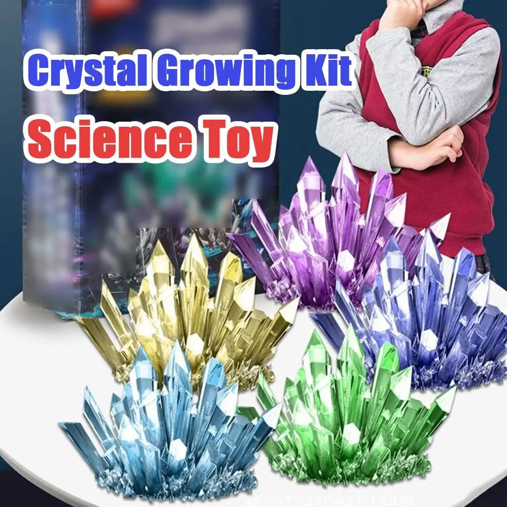 

Display Cases Crystal Growing Kit Grow a Crystal Vibrant Colored Crystals DIY Educational Science Toys Easy-to-Follow Manual