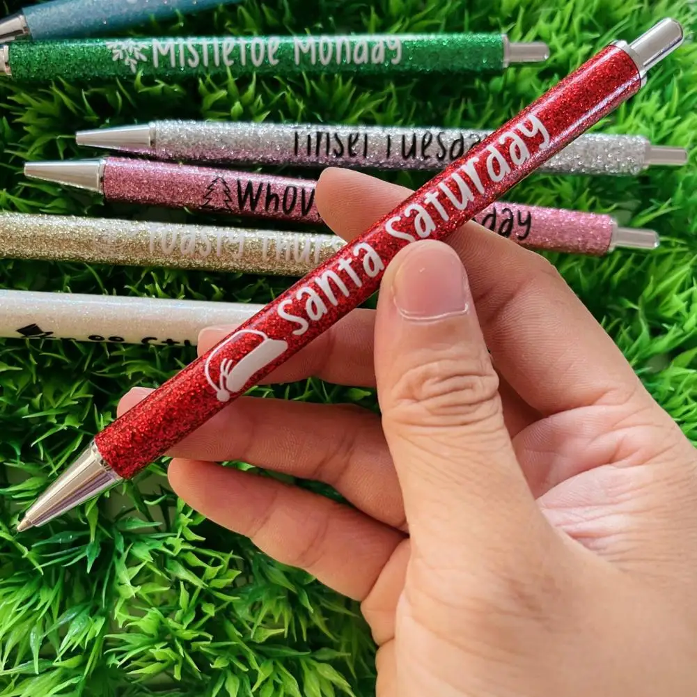 

Christmas Glitter Pen Sparkling 7-piece Weekday Glitter Pen Set for School Stationery Parties Gifts Retractable Glitter Pen