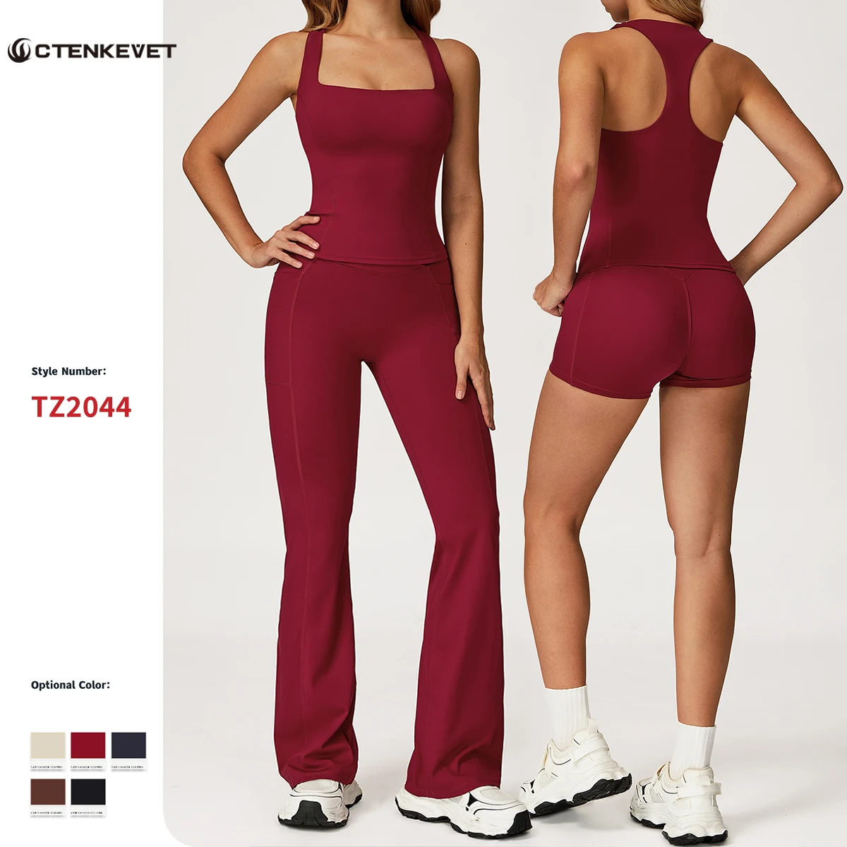 

Ctenkevet Women's Quick-Dry Sports Set Female Shockproof Vest Yoga Gym Clothes Two-Piece Woman Sport Outfit Sleeveless Top Suits