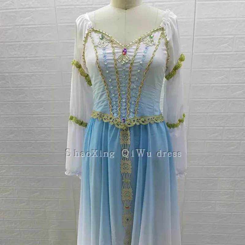 Ballet Swan Lake Palace Maiden Double Transformation Professional Edition Long Sleeve Chiffon Long Sleeve