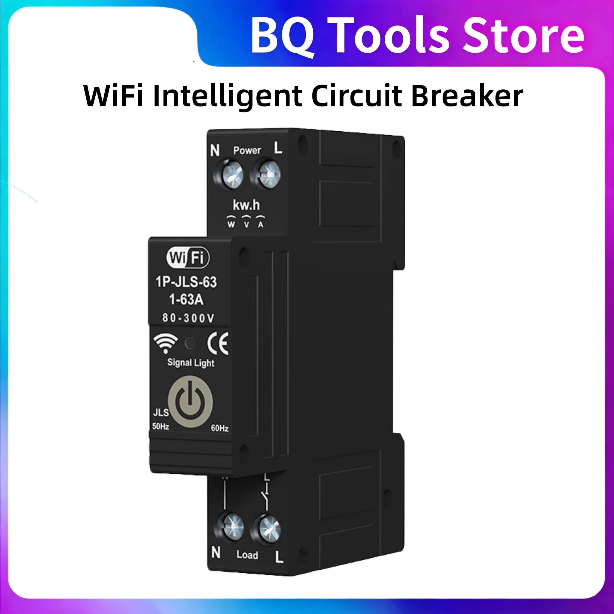 

Интеллектуальный Wi-Fi автоматический выключатель с таймером, 2-полюсный, 1P 63A, на DIN-рейку, с двунаправленным учетом энергии