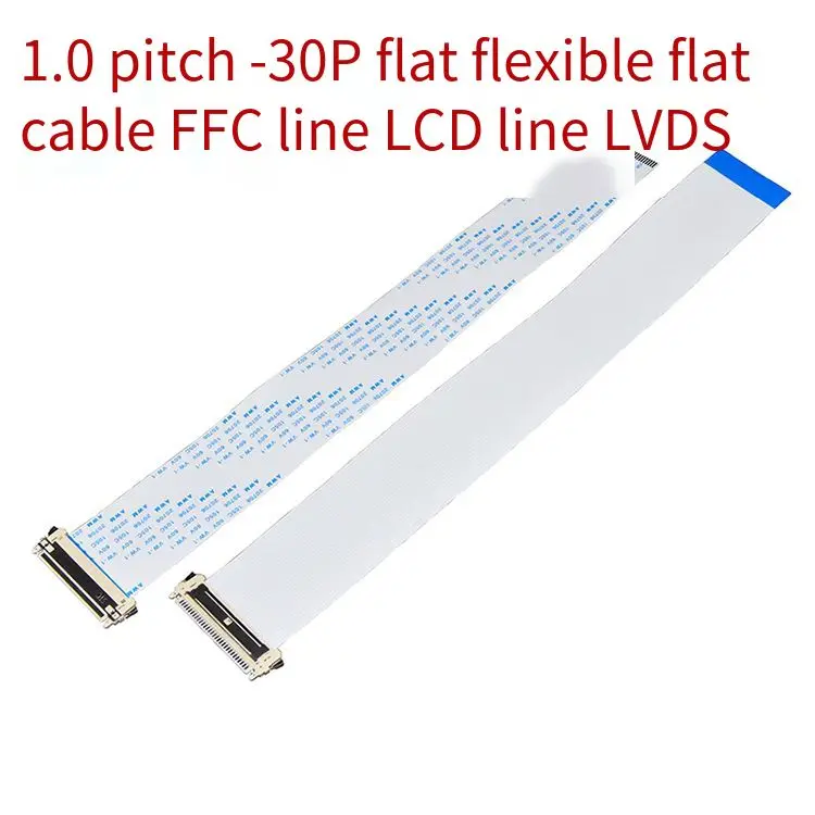 Dual 8FI-X30P Ultra-tipis 30P Pin 1.0Mm Pitch LCD Kabel Datar FFC Fleksibel Kabel Datar Arah Yang Sama/Mundur LVDS