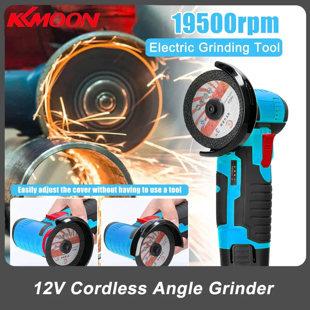 12V 19500rpm Cordless Electric Angle Grinder 800W Lithium Battery Mini Polishing Grinding Machine Diamond Cutting Power Grinder