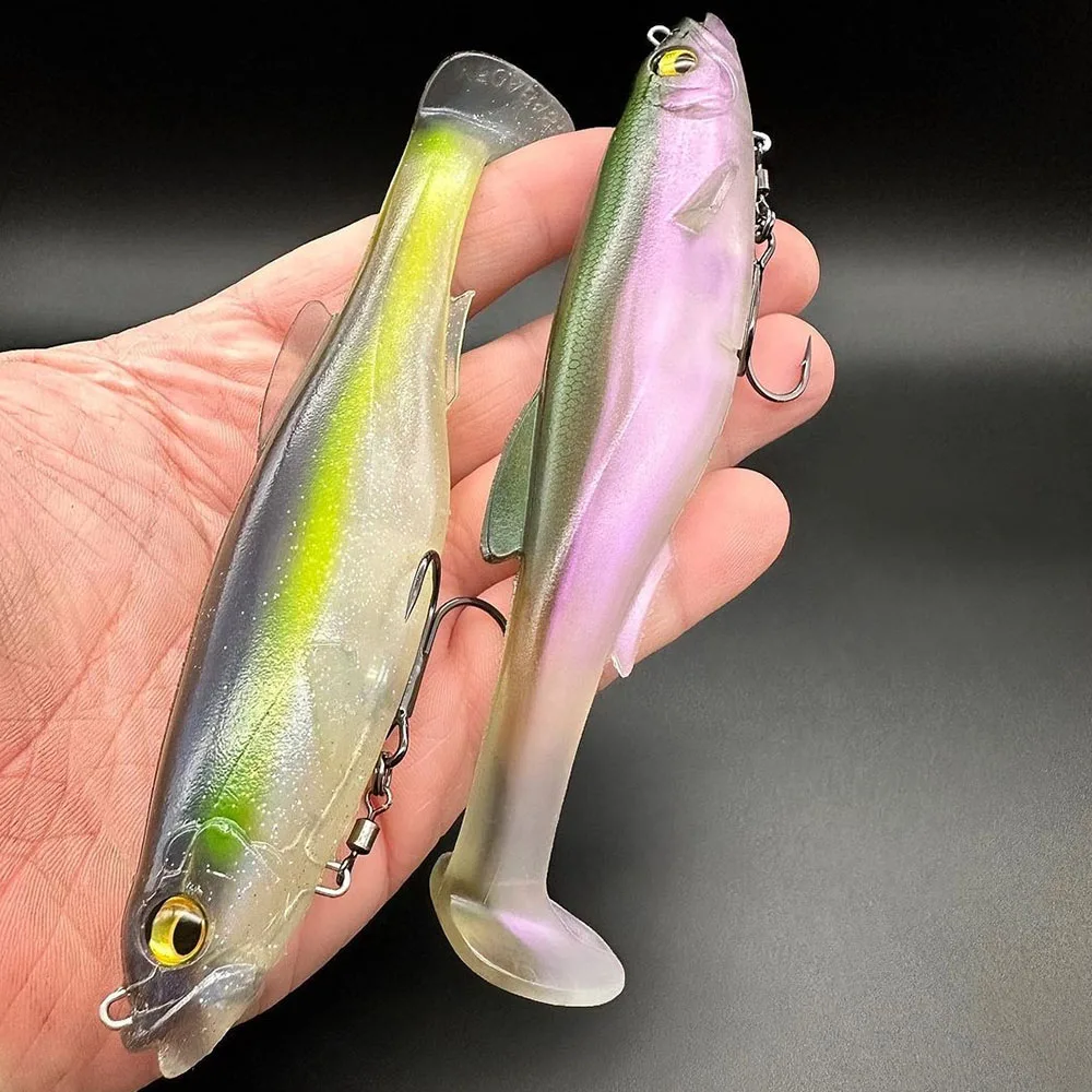 Shad Bait Zander Pike Fishing Lures Swimbait 12.5cm/21g Paddle Tail Realistic Soft Plastic Lure With Salwater Freshwater Hook