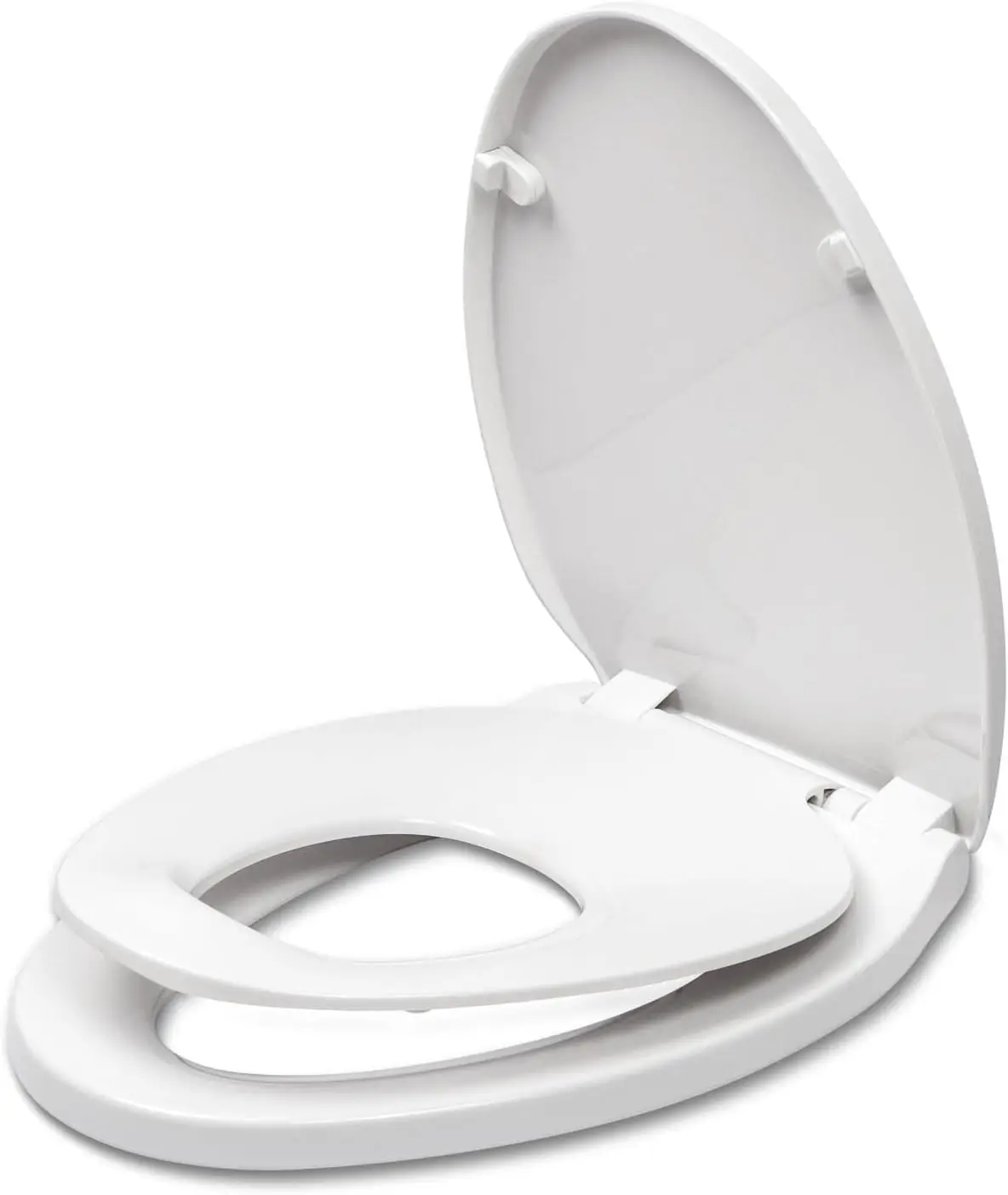 

Slow Close Elongated Toilet Seat with Easy Clean Design, Thickened Plastic Lid in White for Standard Oval Toilets
