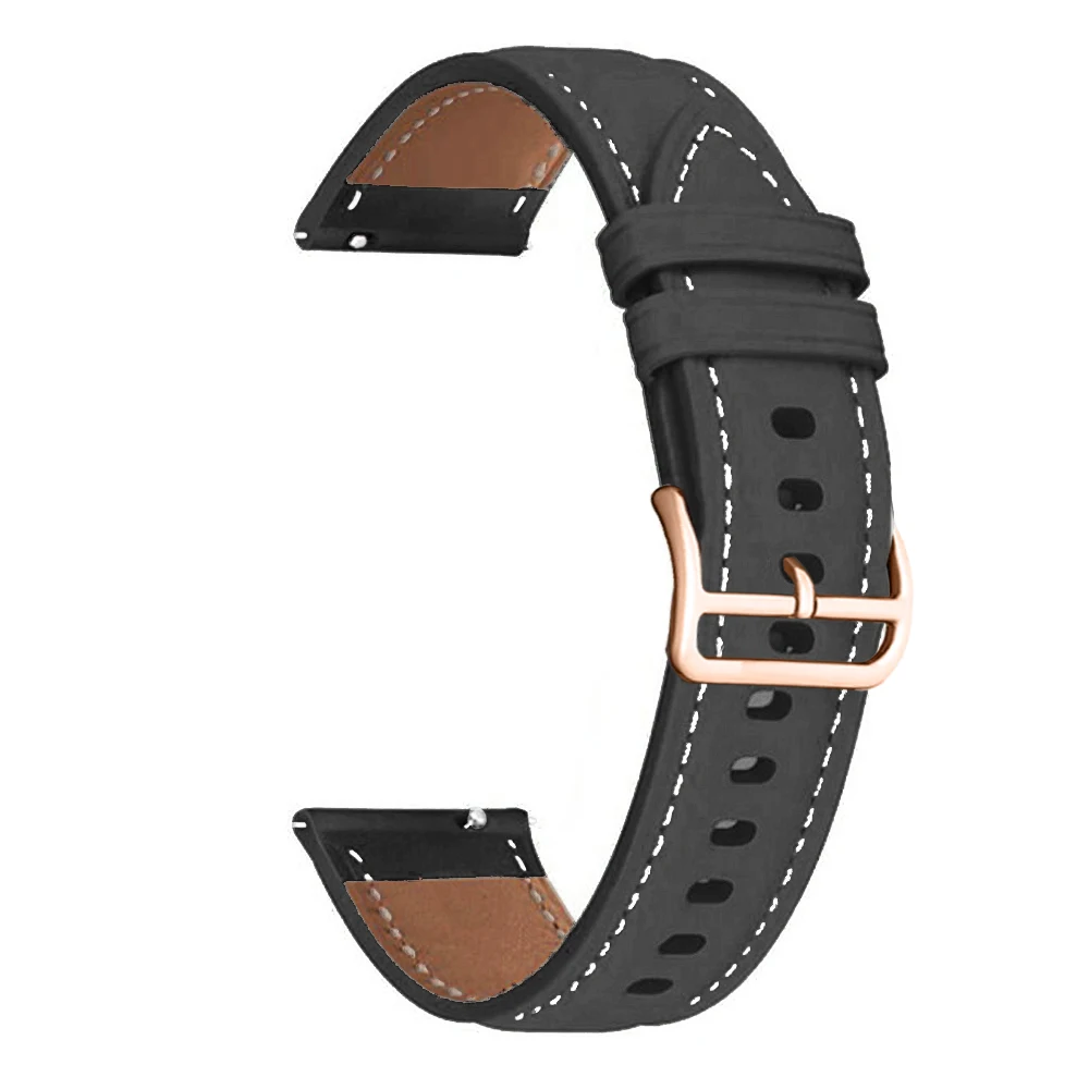Ремешок спортивный 20 мм из кожи для смарт-часов Garmin CAME 2 Plus/Vivoactive 3 5/SQ 2, Forerunner 245 645
