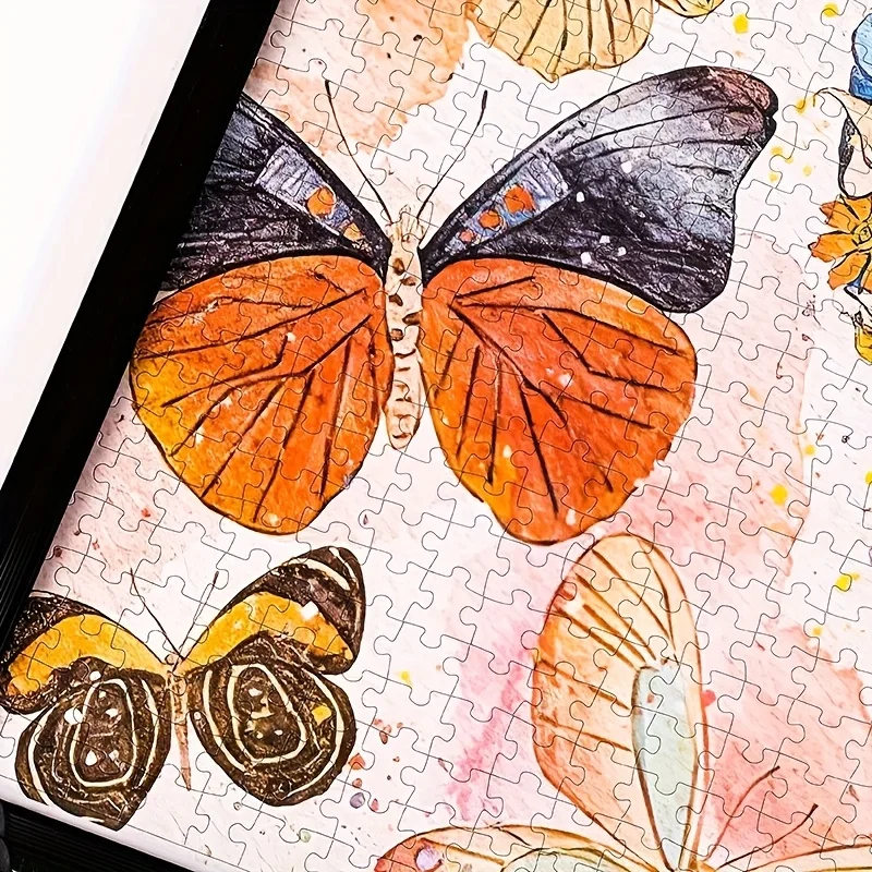 Puzzle a farfalla da 1000 pezzi: design ad acquerello vibrante, puzzle di carta 70x50 cm per arte decorativa da parete per adulti