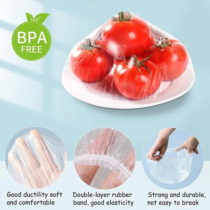 100pcs Disposable Plastic Food Covers 3
