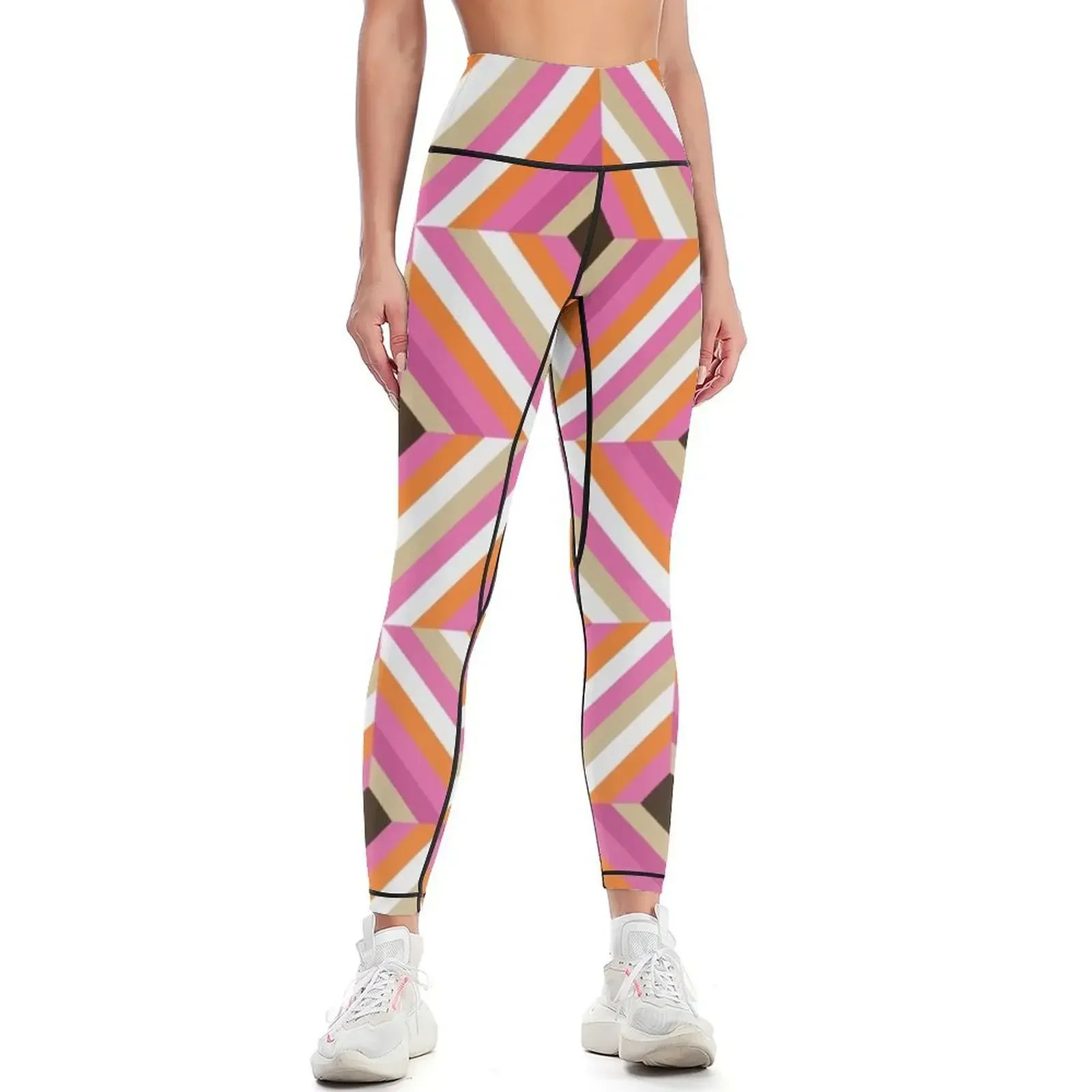 

Hip-notic! Swinging 60s Mod Pattern Leggings harem pants active wear Tight fitting woman Women's sports Womens Leggings
