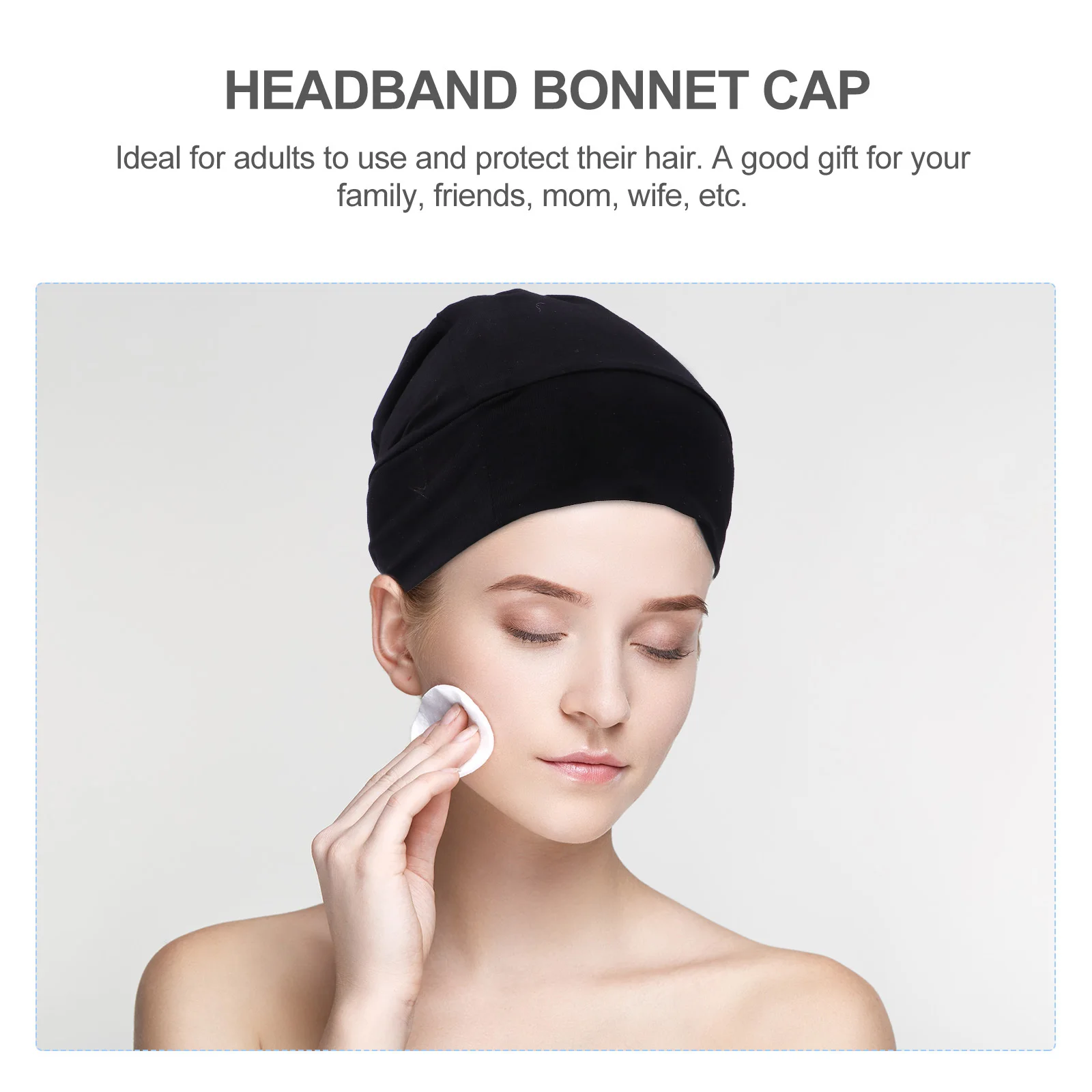 

Wide Rim Sleep Cap Cotton Headband Bonnet Elastic Durable Lightweight Women Night Hair Suitable for Home Face Wash