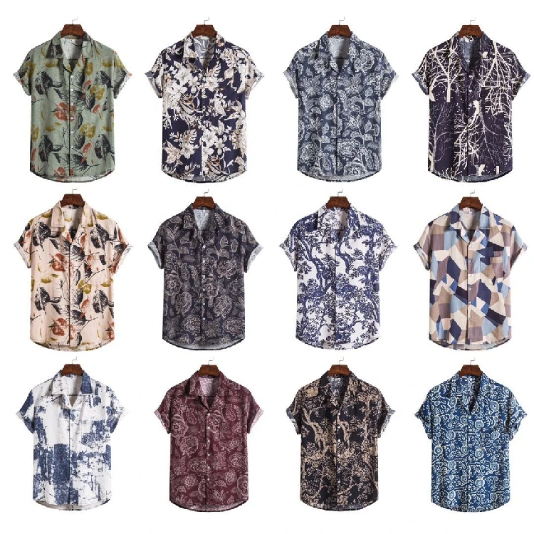 

Men's Hawaiian irt Beach Wear Summer Clothes ort Sve Stand Fit Youth Trend Four Seasons Versatile Casual irt