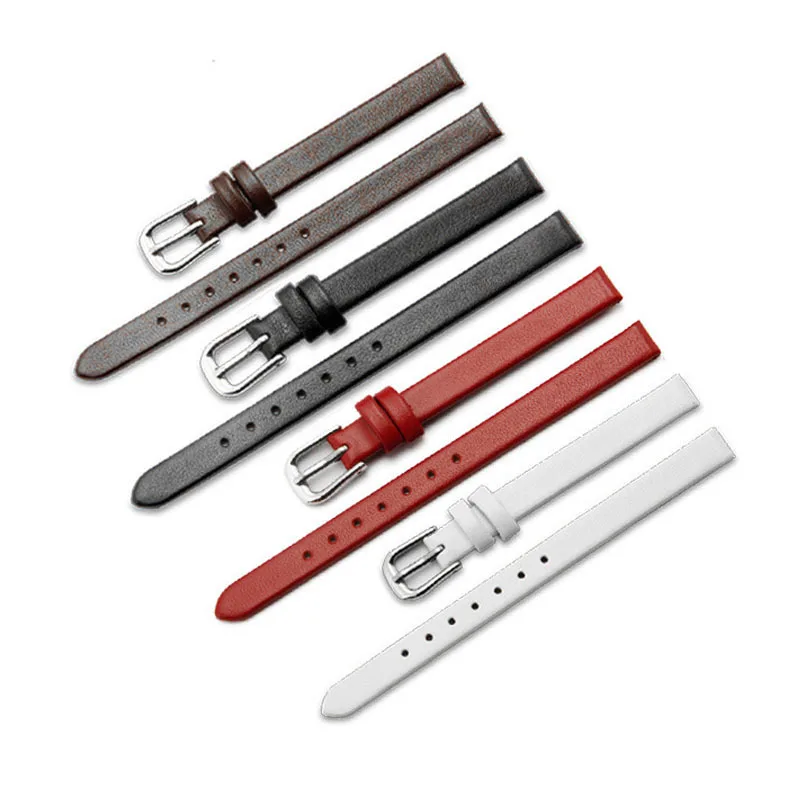 Soft Geunine Leather Watch Band Women Straps 6/8/10/12/13/14/15/16/17mm Bracelets Ladies Small Size Cowhide Leather Watch Belts