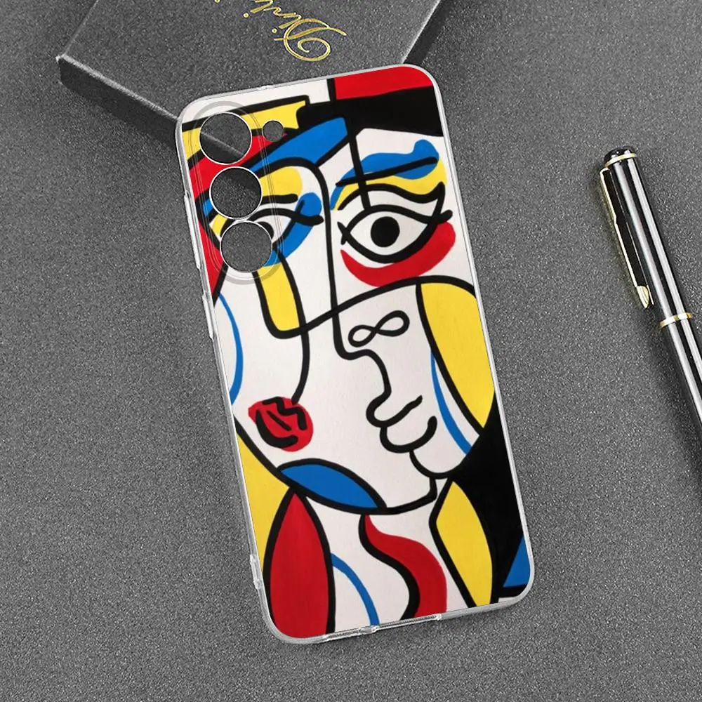 Picasso abstract art painting Phone Case For Samsung Galaxy S24 23 21 S20 FE S10 S9 Plus s24 20Ultra 22Plus Transparent Covers