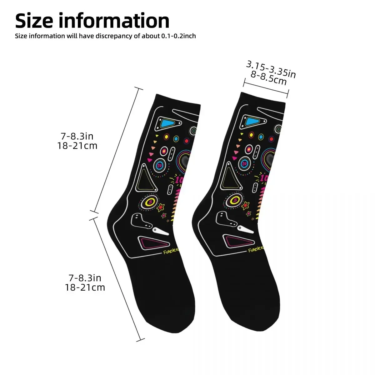 Pinball Socks Harajuku Sweat Absorbing Stockings All Season Long Socks Accessories for Unisex Birthday Present