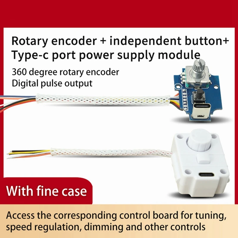 Rotary Encoder Module 360° Encoder Module Potentiometer Digital Pulse Output Tuner Speed Dimmer Module