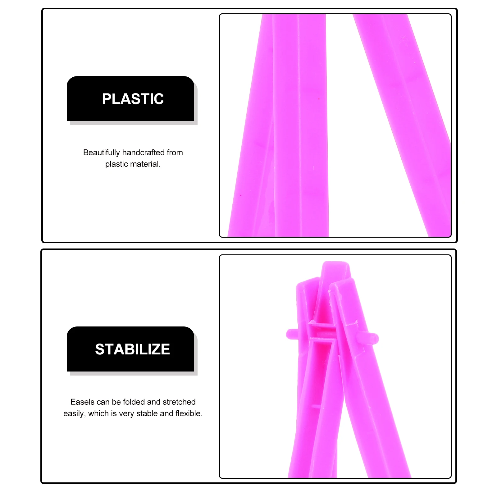 

10pcs Small Plastic Easel Holder Adjustable Tripod Display Stand For Art Painting Crafts Wedding Office Sign Photo Frame Desktop