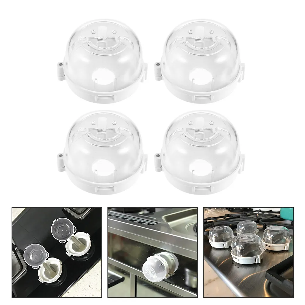 

4pcs Gas Stove Knob Covers Child Safety Guard Clear Protector For Kitchen Oven Baby Proof Lock Cover Stove Knob Protector Cooker