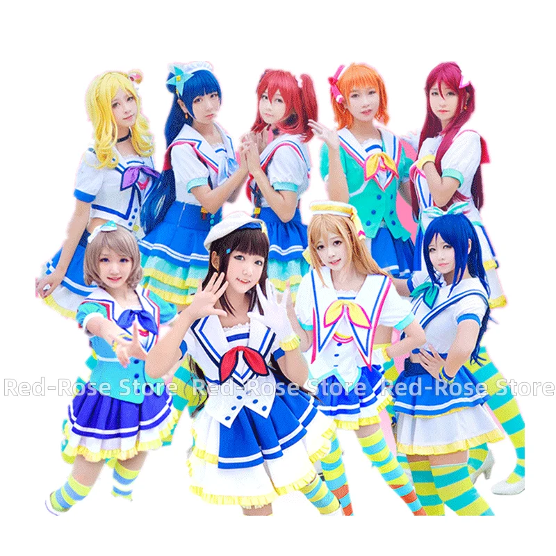 

Anime LoveLive Sunshine Aqours Cosplay Costumes Love Live For Women Girls Uniform Kurosawa Dia Kurosawa Ruby Takami Chika Dress