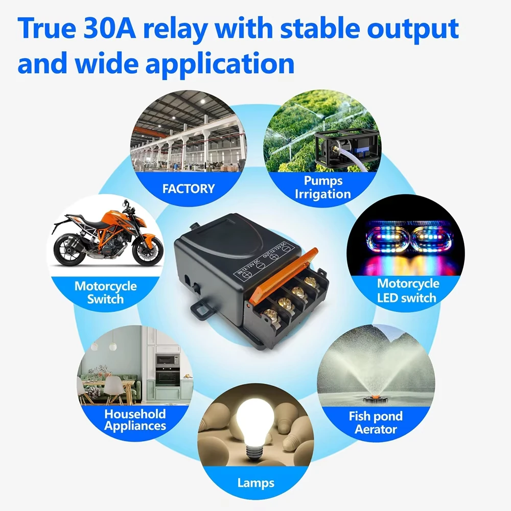 30A 220V High Power Relay Receiver Smart Home Assistant 100 Meter Universal Remote Control Switch For Light Lamp Water Pump Door