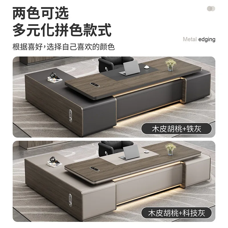 Boss Chairperson President Desk Office Desk Manager Office Desk and Chair Combination