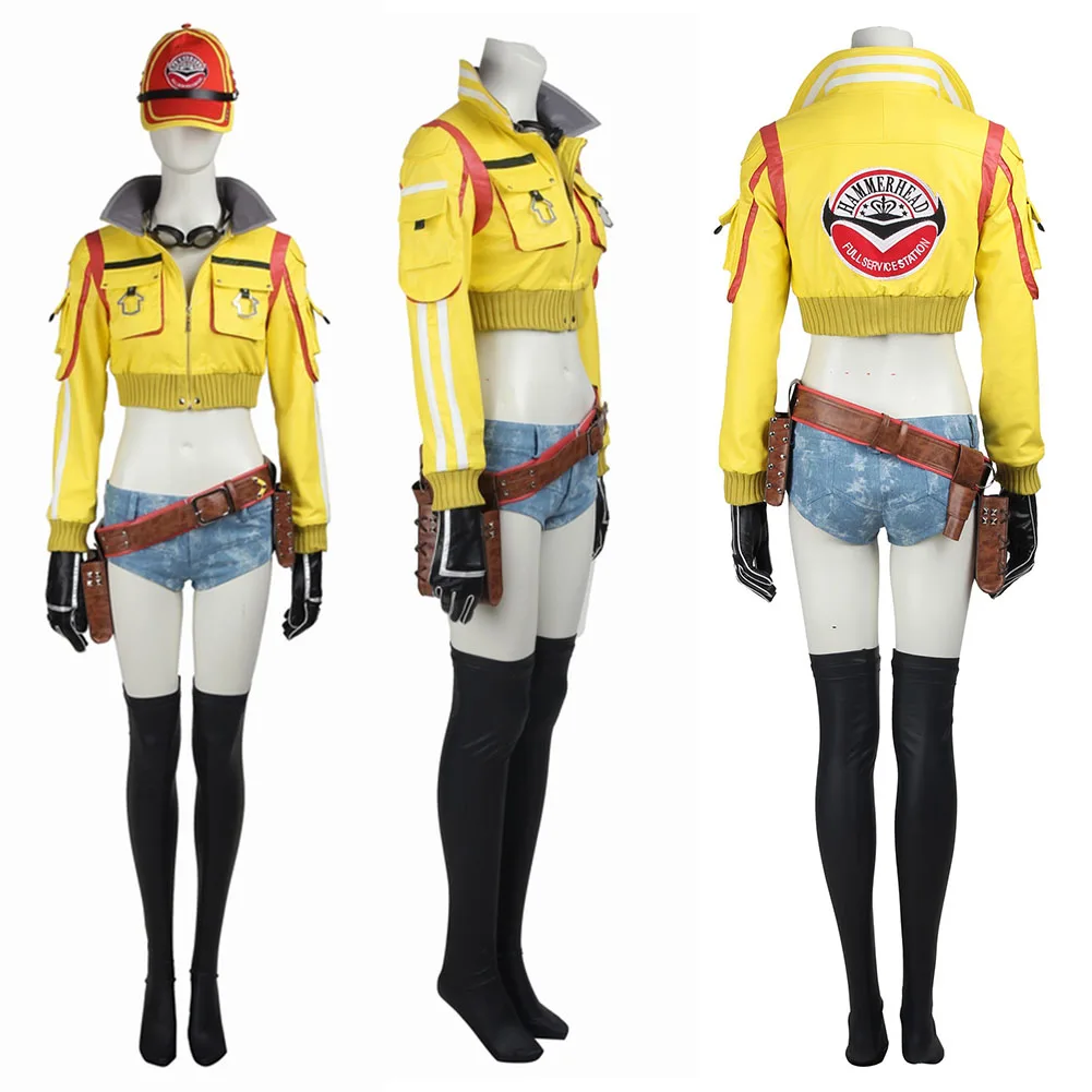 Anime Game Final  FF15 Cindy Aurum Cosplay Jacket Hat Glasses Costume Suits Women Girls Disguise Fantasia Halloween Outfits