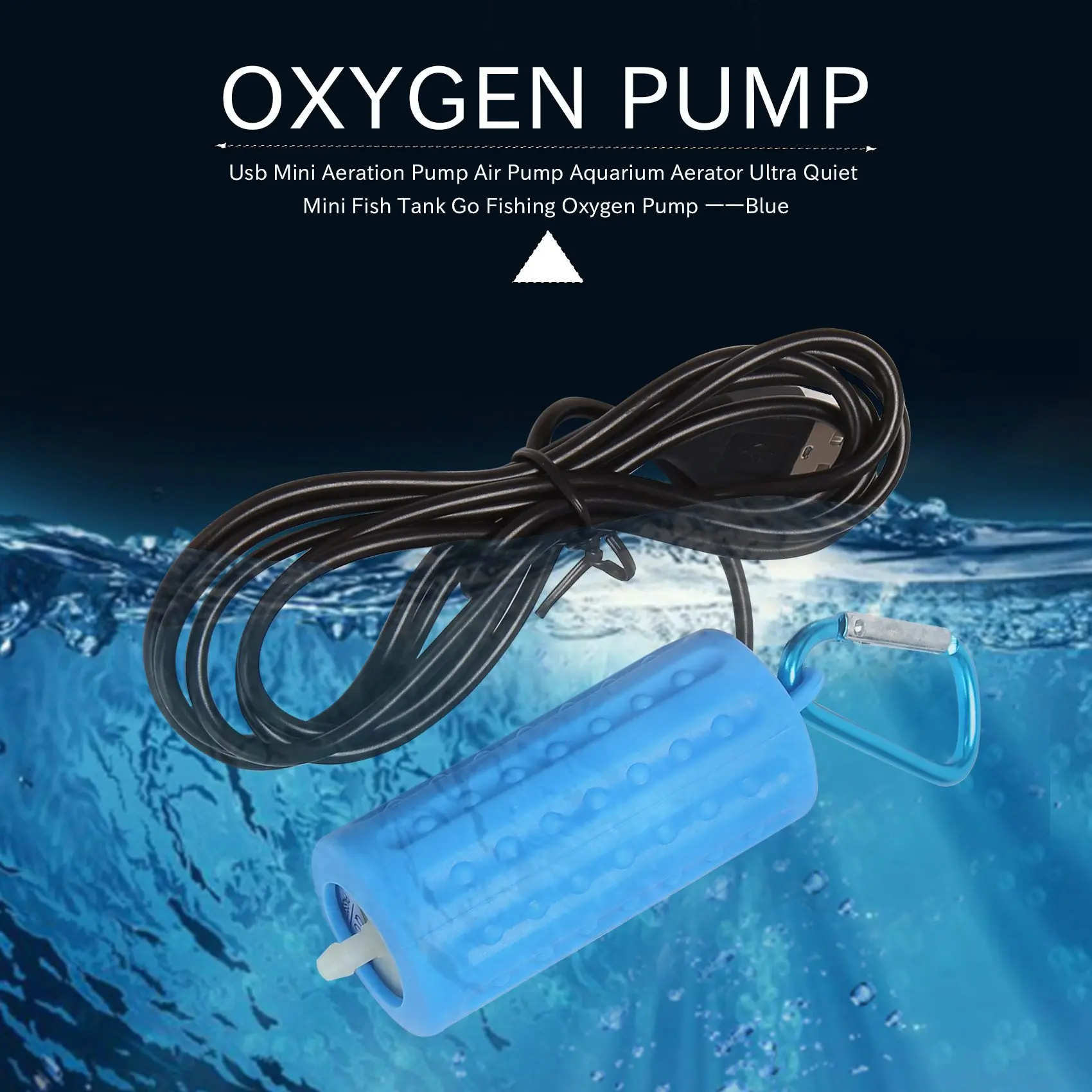 Usb Mini Aeration Pump Air Pump Aquarium Aerator Ultra Quiet Mini Fish Tank Go Fishing Oxygen Pump ——Blue