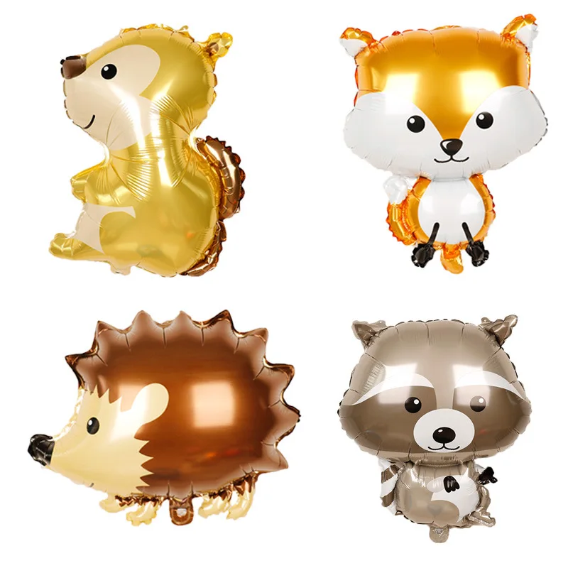 

Toy balloon hedgehog fox raccoon squirrel shape can float air ball children birthday party decoration animal balloon