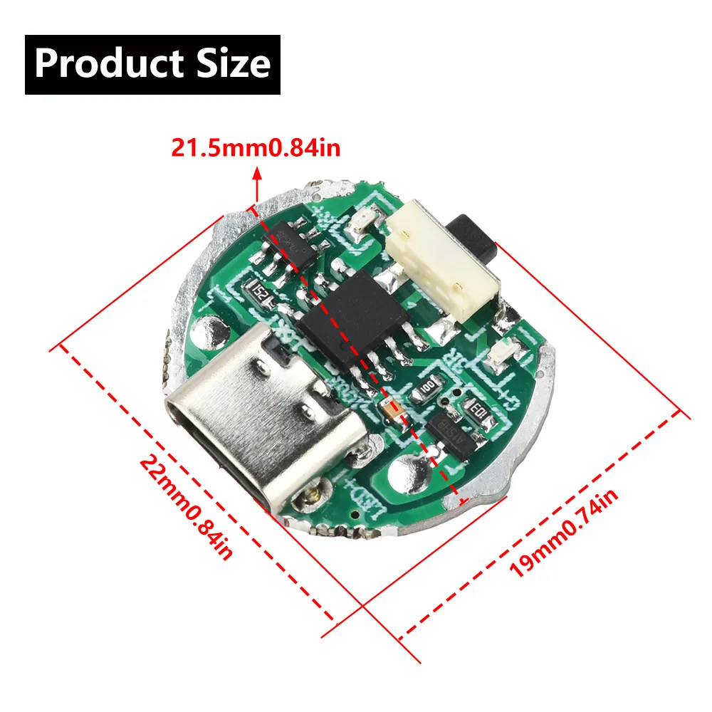 1/5/10 個 Type-C DC 3.2-4.2V 3 スピード調光 + 隠しフラッシュドライバーボードサイドプレス懐中電灯アクセサリー 6-10W ランプビーズ用