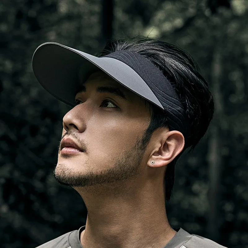 Men's Outdoor Color Block Sun Visor Hat Summer Breathable Sports Cap for Running & Cycling Adjustable Elastic Strap Hiking Hat