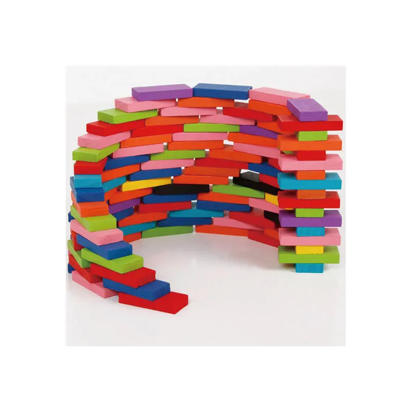 Colorful Wooden Domino Blocks120 Pieces Children Early Education Puzzle Wooden Toys