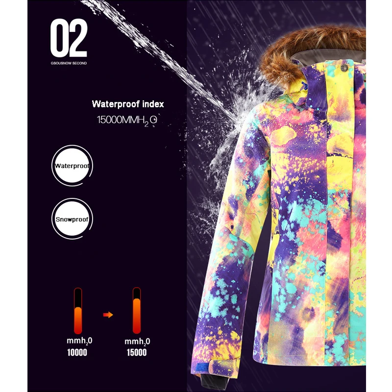 Ski Suit Women\'s Winter Warm Ski Jacket Ski Pants Windproof Waterproof Skiing Snowboard Jacket Trousers Outdoor Sports Snow Suit