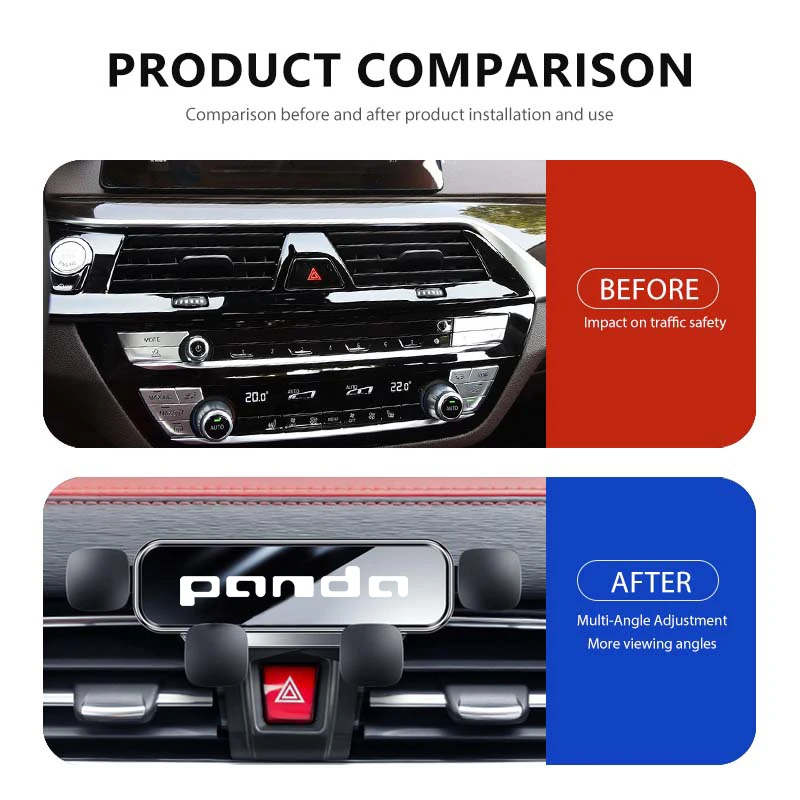Gravity Car Phone Holder Mount Stand GPS Mobile Cell Support Clip For Fiat Abarth 500 124spider FR Panda Punto Ranch Sedici