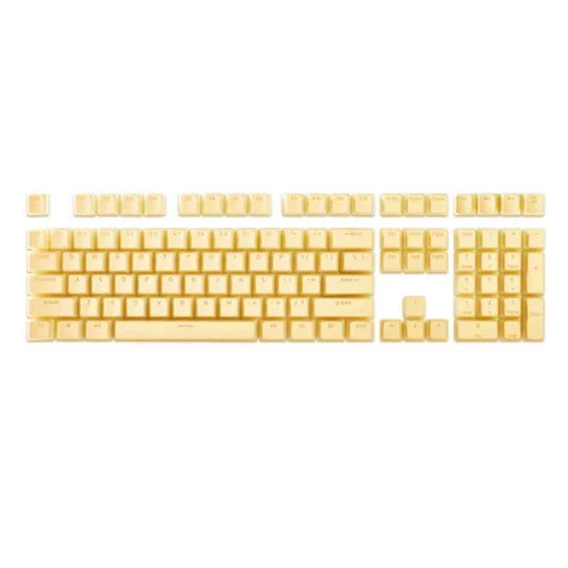 Pudding Keyboard Hat Box Mechanical Keyboard Double Skin Milk Transparent Keycap Pbt Customized Cream Jelly (Yellow)