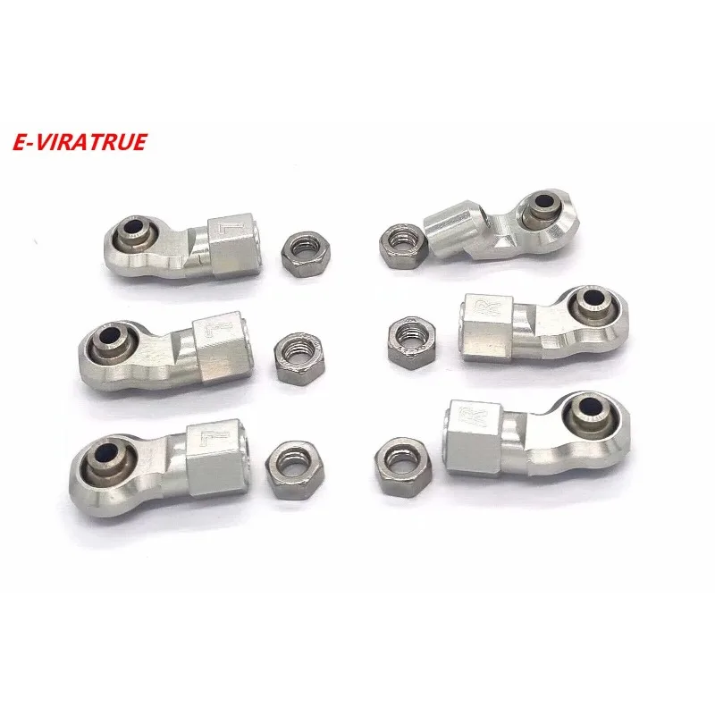 E-VIRATRUE 7075 Aluminum Front Steering Rod Ends For Axial SCX6 1/6 (6pcs)