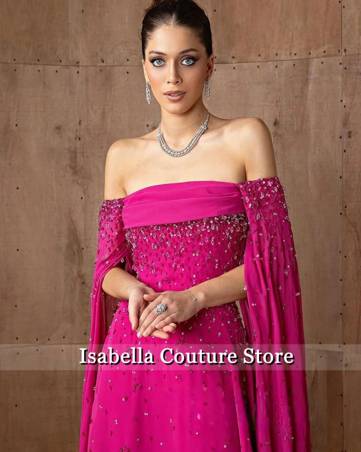 Nieuwe roze off-shoulder strapless Saoedi-Arabië luxe avondjurken 2025, trouwjurk فسات dh dh Mohamed mioة lange galajurk op maat