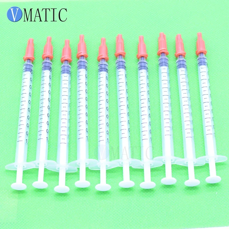 Free Shipping Quality 10 Sets 1cc 1ml Syringe With Glue Dispensing Syringe Cap/Stopper