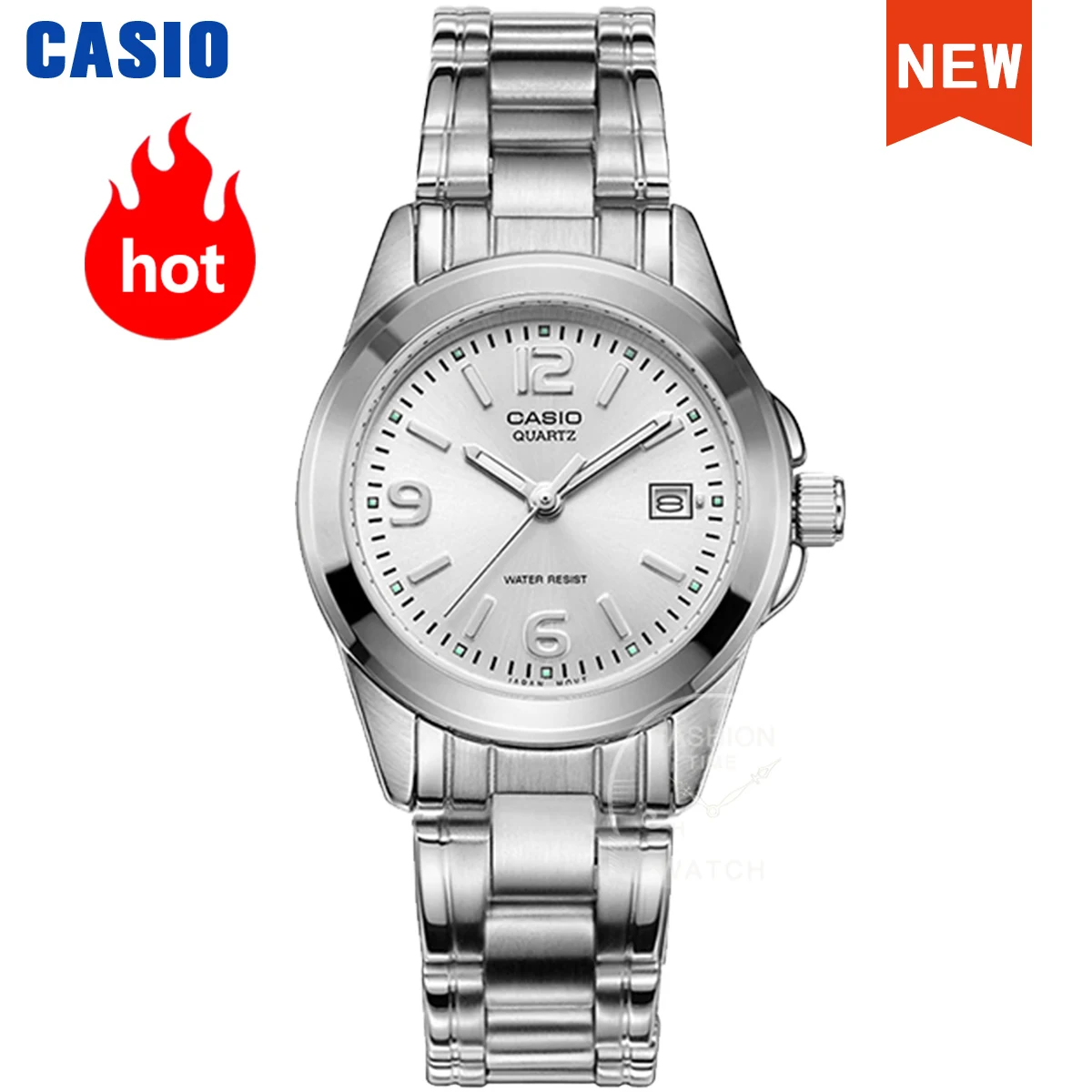Reloj Casio de negocios con correa de acero para mujer, reloj de cuarzo, moda LTP-1215A-7A