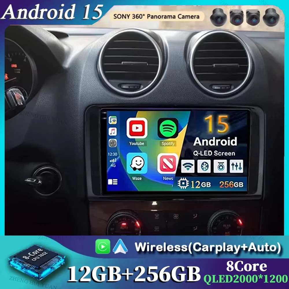 

Android 15 для Mercedes Benz ML 320/ML 350/W164 (2005-2012) GL автомобильный радиоплеер мультимедийный GPS-навигатор стерео DAB + WIFI камера