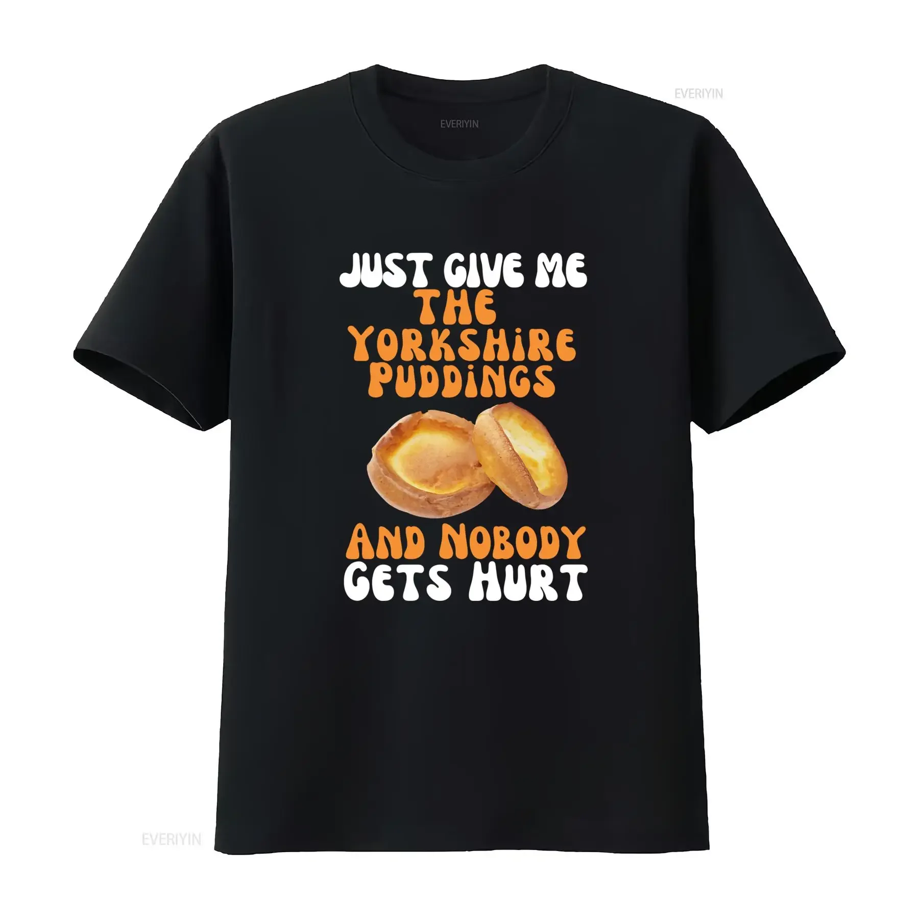 Yorkshire Pudding T-Shirt, lustiges britisches Foodie-Vintage-Oberteil, gewaschenes, dehnbares Oberteil für den Alltag, modisch, Unisex, weich, lässig